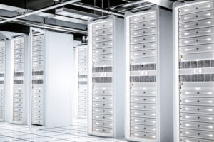 network servers racks with light,3D physically rending high quality. © istock.com/4X-image